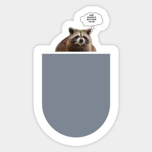 Peanut Butter Club Pocket Raccoon Sticker